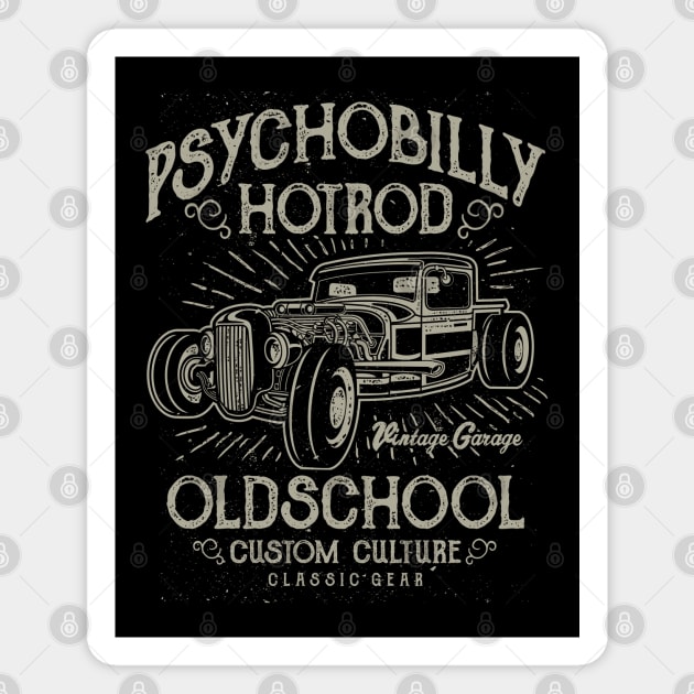 Psychobilly Hot Rod Old School Custom Culture Classic Car Magnet by JakeRhodes